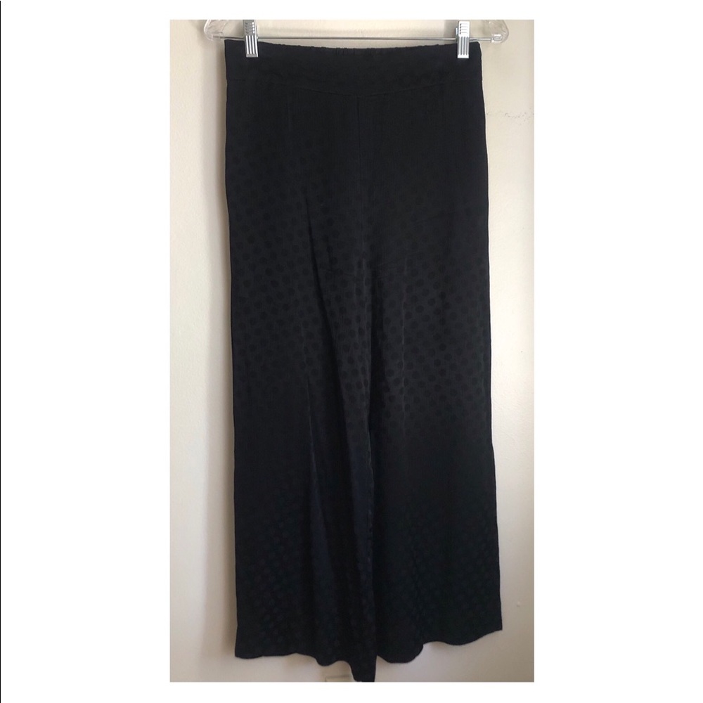 Madewell wideleg, pull on, black, silk pants